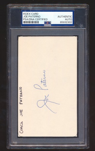 Joe paterno firmato auto index - paterno,