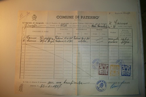 Certificato stato di - ,