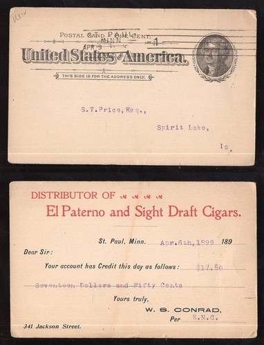Cartolina pubblicitaria usa - pubblicitaria, st