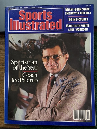 Autografo joe paterno - autografo,